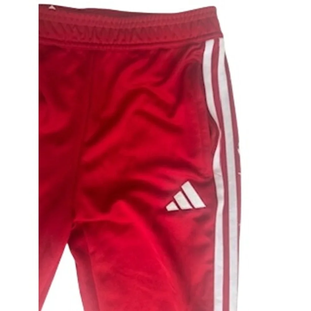 Adidas Youth Aeroready Track Pants Red White Stripes Size 13-14Y 164 Joggers